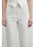 Önü Pensli Skinny Kumaş Pantolon Ekru