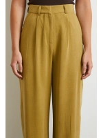 Keten Palazzo Pantolon Olive