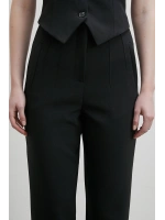 Önü Pensli Skinny Kumaş Pantolon Siyah