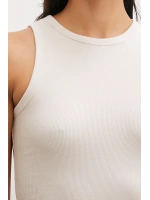 Bisiklet Yaka Top Bej