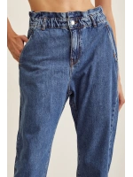 Beli Lastikli Mom Jean Mavi