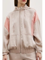 Fermuarlı Garnili Sweatshirt Bej
