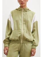 Fermuarlı Garnili Sweatshirt Haki