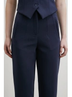 Önü Pensli Skinny Kumaş Pantolon Lacivert