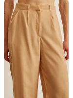 Yüksek Bel Geniş Paça Pantolon Camel