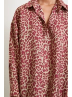 Leopar Desen Javanez Gömlek Yeşil