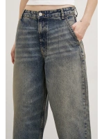 Yüksek Bel Baggy Jean Lacivert