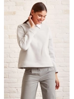 Bisiklet Yaka Oversize Sweatshirt Mavi