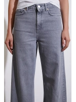 Yüksek Bel Wide Leg Jean Füme