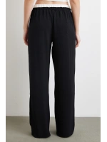 Bel Bantlı Wide Leg Pantolon Siyah