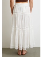 Dantelli Maxi Etek Beyaz