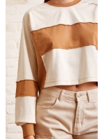 Çift Renk Oversize Sweatshirt Beyaz
