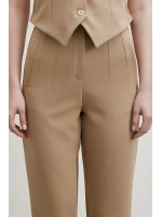 Önü Pensli Skinny Kumaş Pantolon Vizon