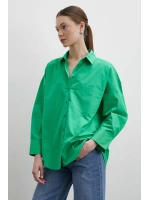 Oversize Pamuklu Gömlek Yeşil