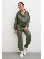Fermuarlı Sweatshirt Haki