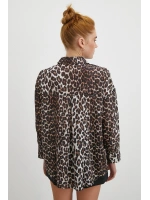 Leopar Desen Gömlek Siyah