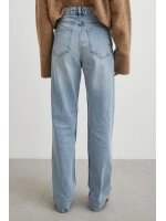 Yüksek Bel Straight Fit Jean Buz Mavisi