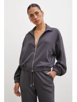 Fermuarlı Sweatshirt Füme
