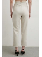 Önü Pensli Skinny Kumaş Pantolon Bej