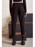 Beli İpli Salaş Gabardin Pantolon Siyah