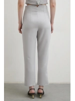 Önü Pensli Skinny Kumaş Pantolon Gri
