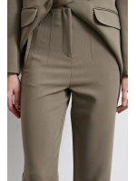 Önü Pensli Skinny Kumaş Pantolon Haki