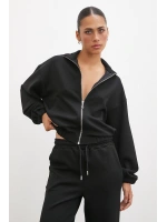 Fermuarlı Sweatshirt Siyah