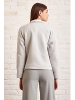 Bisiklet Yaka Oversize Sweatshirt Mavi