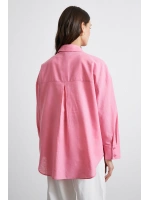 Lendy Keten Gömlek Pembe