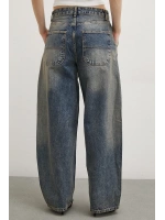 Yüksek Bel Baggy Jean Lacivert