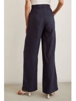 Yüksek Bel Geniş Paça Pantolon Lacivert
