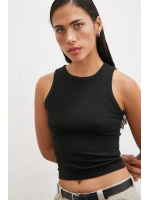 Bisiklet Yaka Top Siyah