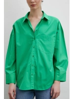 Oversize Pamuklu Gömlek Yeşil