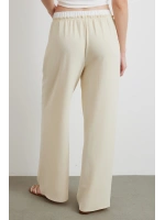 Bel Bantlı Wide Leg Pantolon Krem