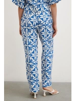 Beli Lastikli Boru Paça Pantolon Mavi
