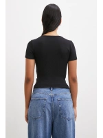 Kare Yaka T-shirt Siyah