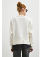 Eteği Dantelli Oversize Sweatshirt Beyaz