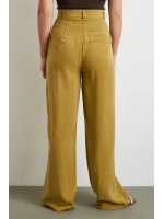 Keten Palazzo Pantolon Olive