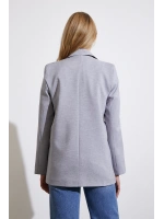 Tek Düğmeli Blazer Ceket Gri