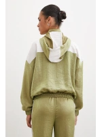Fermuarlı Garnili Sweatshirt Haki
