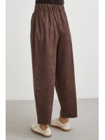 Beli Büzgülü Kemer Tokalı Pantolon Kahve