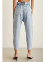 Beli Lastikli Mom Jean Buz Mavisi