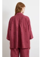 Fakir Kol Oversize Gömlek Bordo