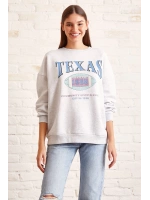 Şardonlu Texas Sweatshirt Gri