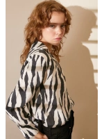 Zebra Desen Modal Gömlek Zebra Desen/Siyah