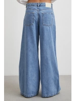 Yüksek Bel Wide Leg Jean Mavi