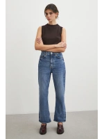Beş Cepli Yüksek Bel Regular Fit Jean Mavi