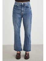 Beş Cepli Yüksek Bel Regular Fit Jean Mavi
