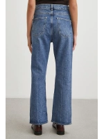 Beş Cepli Yüksek Bel Regular Fit Jean Mavi