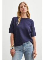 Bisiklet Yaka Triko T-shirt Lacivert